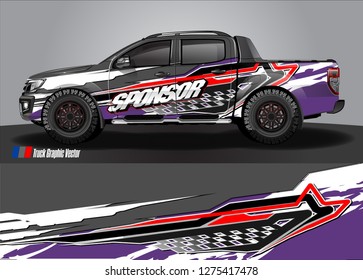 truck wrap design vector. abstract background for car decal, van, and other vehicle vinyl branding