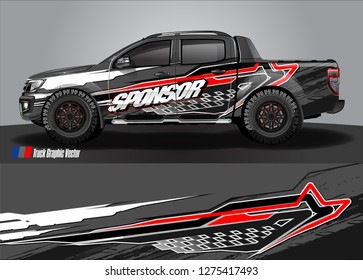 truck wrap design vector. abstract background for car decal, van, and other vehicle vinyl branding