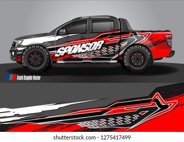 truck wrap design vector. abstract background for car decal, van, and other vehicle vinyl branding