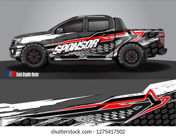 truck wrap design vector. abstract background for car decal, van, and other vehicle vinyl branding