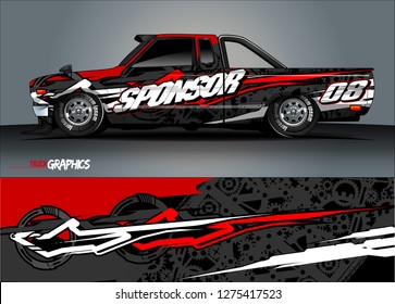 truck wrap design vector. abstract background for car decal, van, and other vehicle vinyl branding