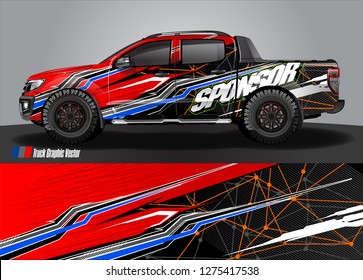 truck wrap design vector. abstract background for car decal, van, and other vehicle vinyl branding