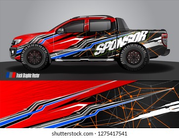 truck wrap design vector. abstract background for car decal, van, and other vehicle vinyl branding