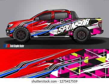 truck wrap design vector. abstract background for car decal, van, and other vehicle vinyl branding