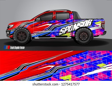 truck wrap design vector. abstract background for car decal, van, and other vehicle vinyl branding