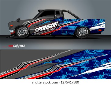 truck wrap design vector. abstract background for car decal, van, and other vehicle vinyl branding