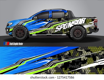 truck wrap design vector. abstract background for car decal, van, and other vehicle vinyl branding