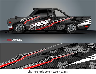 truck wrap design vector. abstract background for car decal, van, and other vehicle vinyl branding