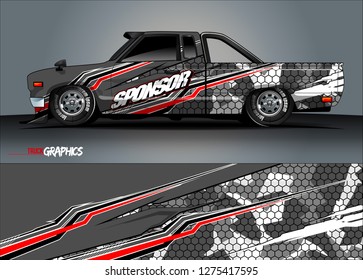 truck wrap design vector. abstract background for car decal, van, and other vehicle vinyl branding