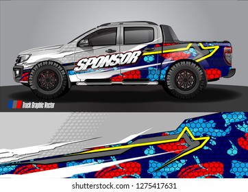 truck wrap design vector. abstract background for car decal, van, and other vehicle vinyl branding