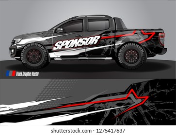 truck wrap design vector. abstract background for car decal, van, and other vehicle vinyl branding