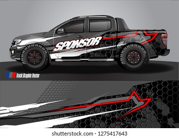 truck wrap design vector. abstract background for car decal, van, and other vehicle vinyl branding