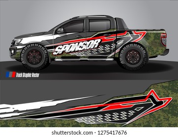 truck wrap design vector. abstract background for car decal, van, and other vehicle vinyl branding