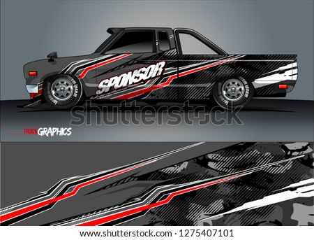 truck wrap design vector. abstract decal background for car, van, and other vehicle vinyl branding
