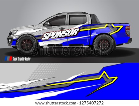 truck wrap design vector. abstract decal background for car, van, and other vehicle vinyl branding