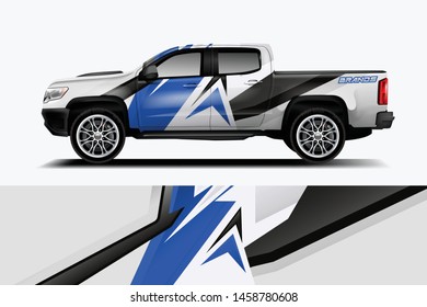 Truck wrap design vector. Graphic abstract stripe racing background kit designs for wrap vehicle, race car, rally, adventure and livery dekal