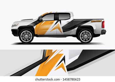Truck wrap design vector. Graphic abstract stripe racing background kit designs for wrap vehicle, race car, rally, adventure and livery dekal