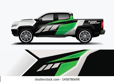 Truck wrap design vector. Graphic abstract stripe racing background kit designs for wrap vehicle, race car, rally, adventure and livery dekal