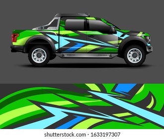 Truck wrap design vector. Graphic abstract stripe racing background kit designs for wrap vehicle, race car, rally, adventure and livery
