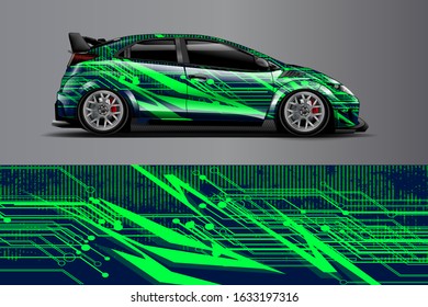 Truck wrap design vector. Graphic abstract stripe racing background kit designs for wrap vehicle, race car, rally, adventure and livery
