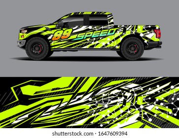 Truck wrap design vector kit. Modern adventure graphics. Abstract stripe racing and grunge background for wrap all vehicle. Full vector eps 10.