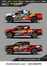 Paquete vectorial de diseño gráfico de envoltura de Coche. Antecedentes deportivos abstractos y de carreras de aventura. Pasos vectoriales completos 10