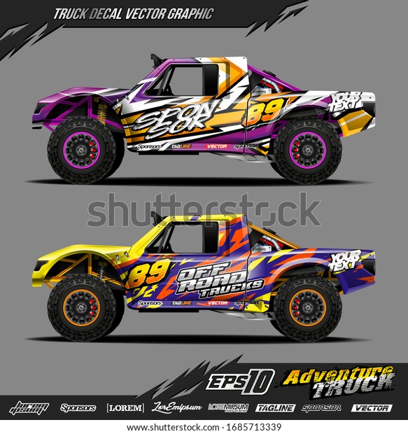 Truck wrap graphic design\
vector. Abstract sporty and adventure racing background. Full\
vector eps 10