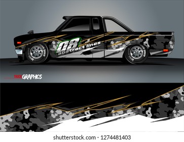 Truck wrap graphic racing abstract strip and background for car wrap and vinyl sticker - Vector 