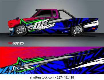 Truck wrap graphic racing abstract strip and background for car wrap and vinyl sticker - Vector 