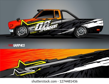 Truck wrap graphic racing abstract strip and background for car wrap and vinyl sticker - Vector 