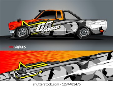 Truck wrap graphic racing abstract strip and background for car wrap and vinyl sticker - Vector 