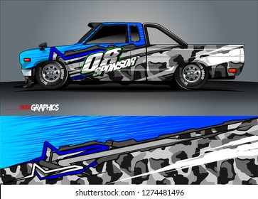 Truck wrap graphic racing abstract strip and background for car wrap and vinyl sticker - Vector 