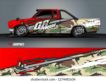 Truck wrap graphic racing abstract strip and background for car wrap and vinyl sticker - Vector 