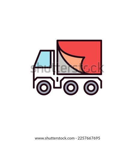 Truck Wrapping and Advertising vector concept colored icon or design element