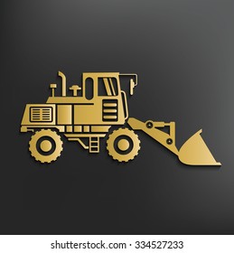 Truck,construction on dark background,clean vector