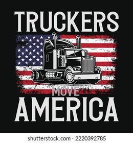 Trucker American Flag Truck Driver Shirt Truck Driver