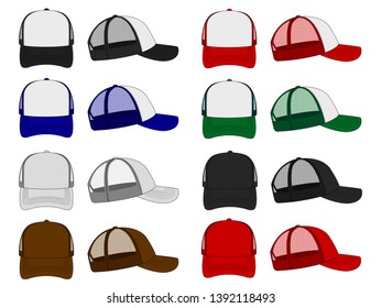 Trucker Cap / Mesh Cap Template Illustration Set