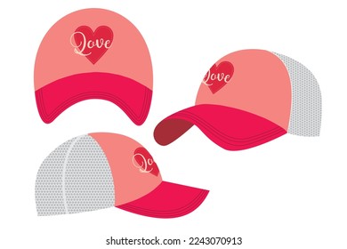 Trucker cap mock up, trucker hat mock up, cap, hat. Cap mock up Stock Illustrations. Free vector caps set. Hat Mock up Vector Art