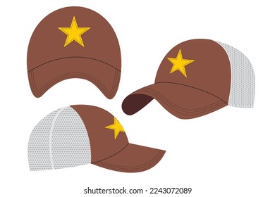 Trucker cap mock up, trucker hat mock up, cap, hat. Cap mock up Stock Illustrations. Free vector caps set. Hat Mock up Vector Art