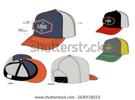 TRUCKER CAPS MOCKUP WITH COMBO COLOUR