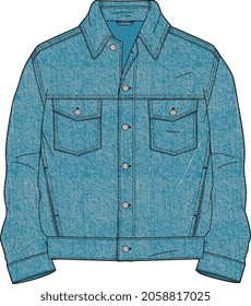 TRUCKER DENIM JACKET FOR MEN AND BOYS VECTOR