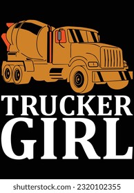 Trucker girl vector art design, eps file. design file for t-shirt. SVG, EPS cuttable design file svg