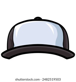 Trucker Hat Black White Baseball Cap Vector Illustration Design