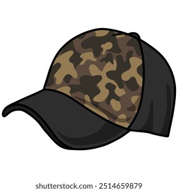 Trucker Hat Camo Camouflage Cap Military Snapback Vector Illustration