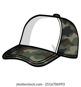 Trucker Hat Camo Camouflage Vector Illustration