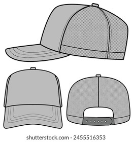 Ilustración vectorial de gorra de sombrero de camión. Modelo de mayúsculas editable	