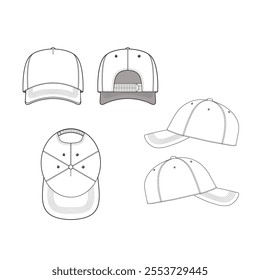 
Trucker Hat fashion flat vector illustration mockup design