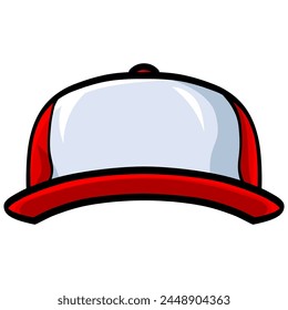 Trucker Hat Red White Baseball Cap Vector Illustration Design