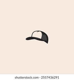 Trucker Hat Snapback Baseball Cap Illustration flat vector design.