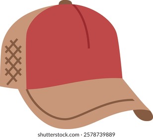 Trucker hat vector illustration. Headdress on transparent background. Gentleman classic fashion item. Style accessoire. Design template for label, banner, badge, logo.